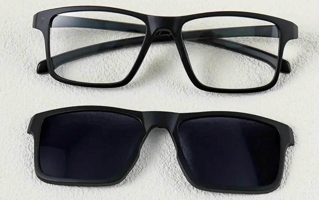 Reading Glasses with Clip-On Sunglasses