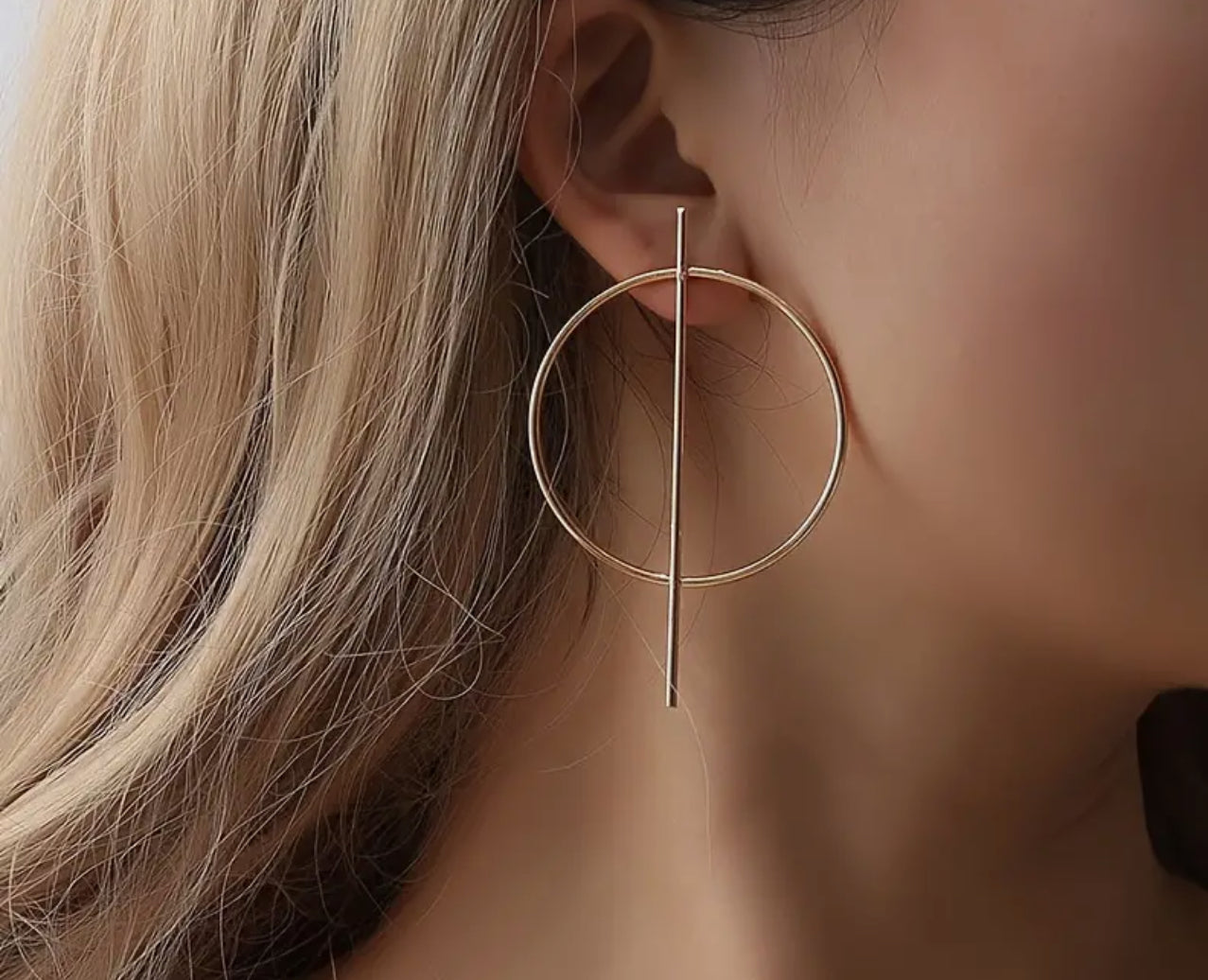 Divided Circles Earrings (Silver)