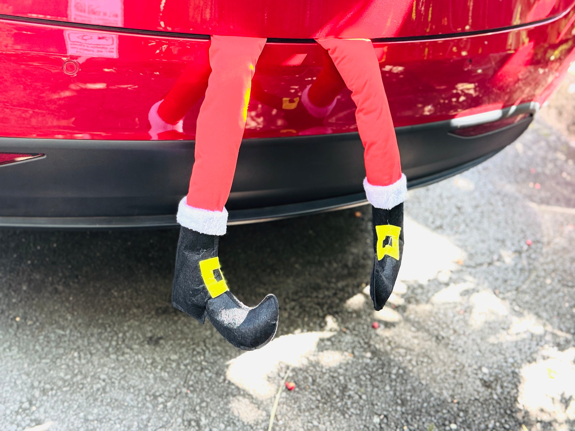 Festive Car Elf In Boot