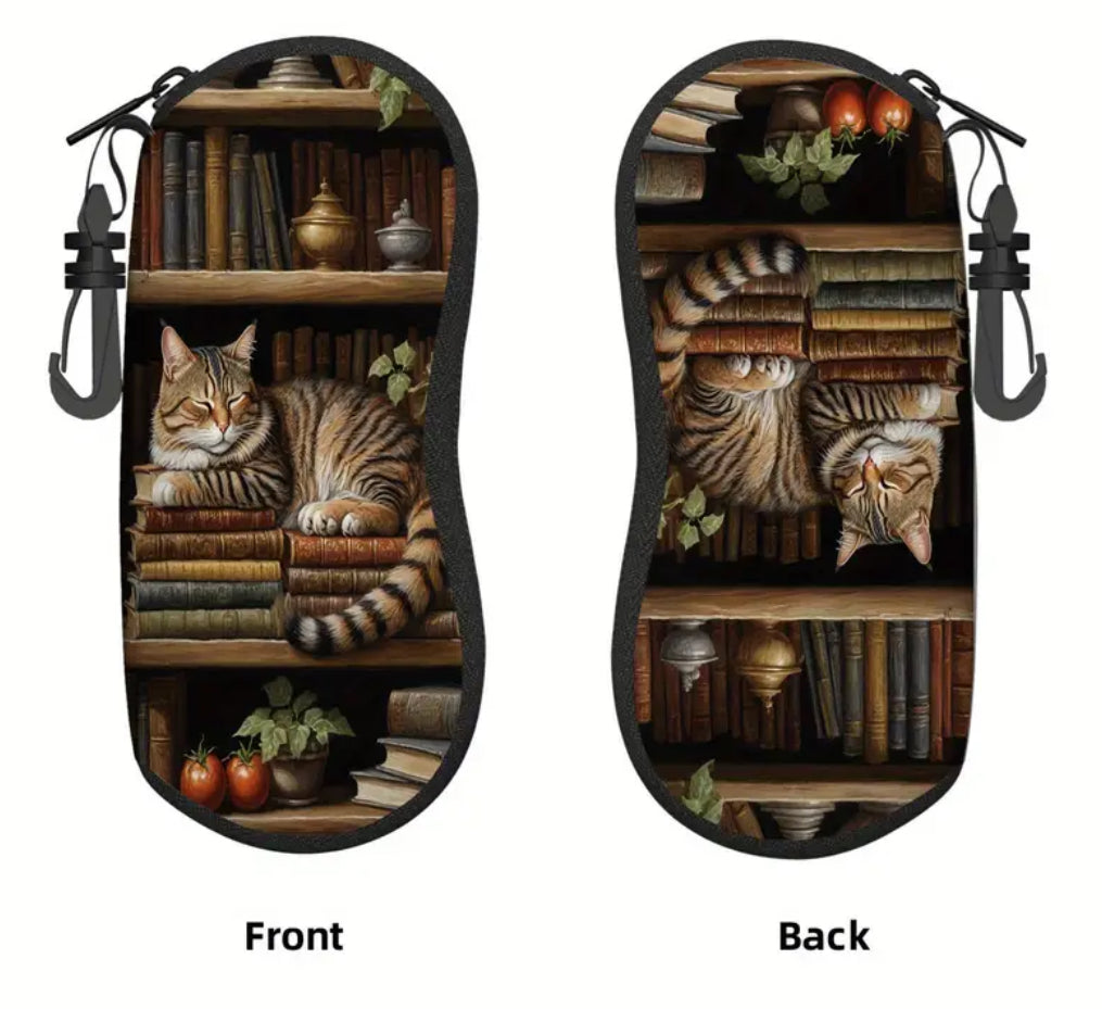 Tabby Cat in Library Glasses Case