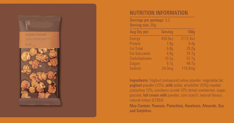 Caramel Popcorn Chocolate ( GF)