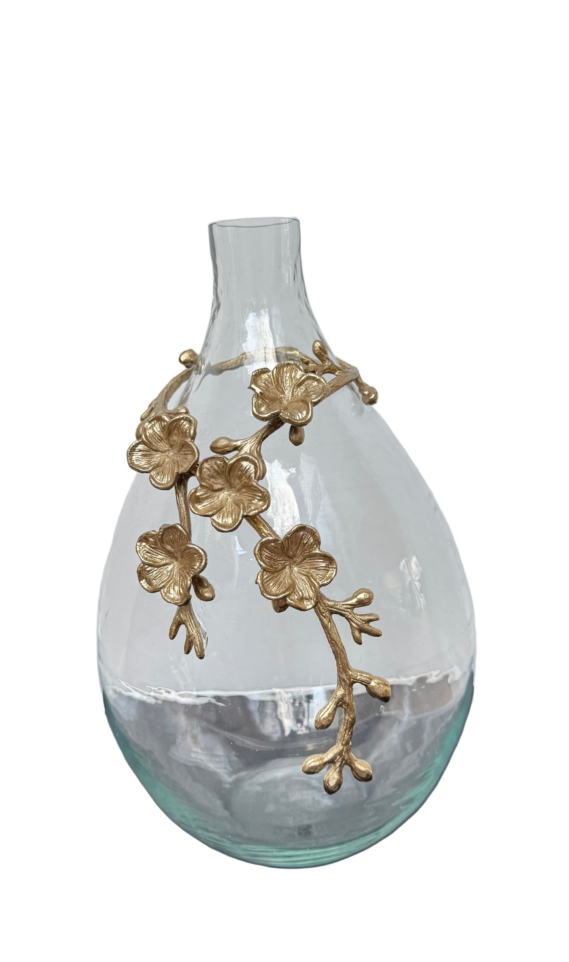 Floral glass vase