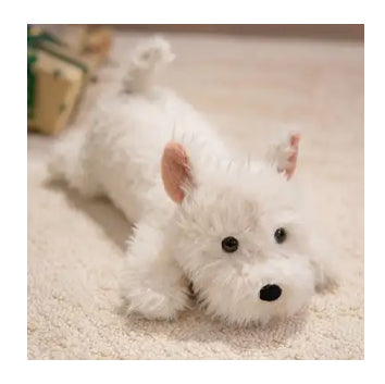 Peluche chien blanc