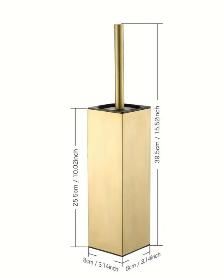 Brosse de toilette en acier inoxydable doré
