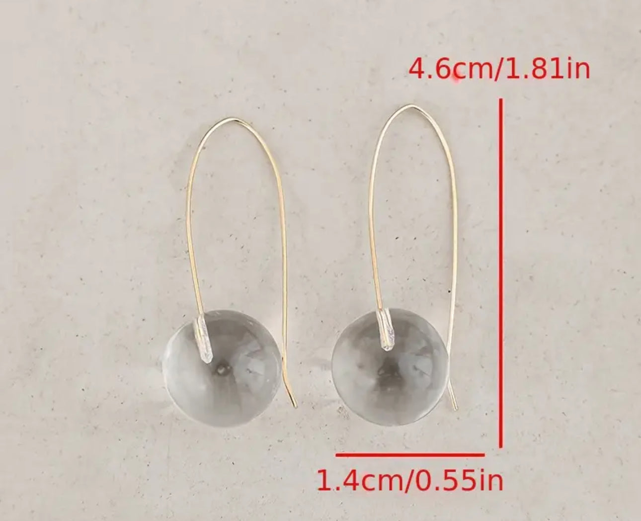 Boucles d'oreilles boules suspendues transparentes