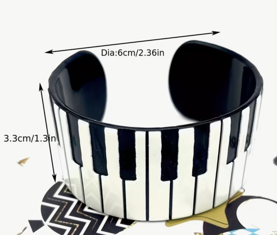 Piano keys bangle