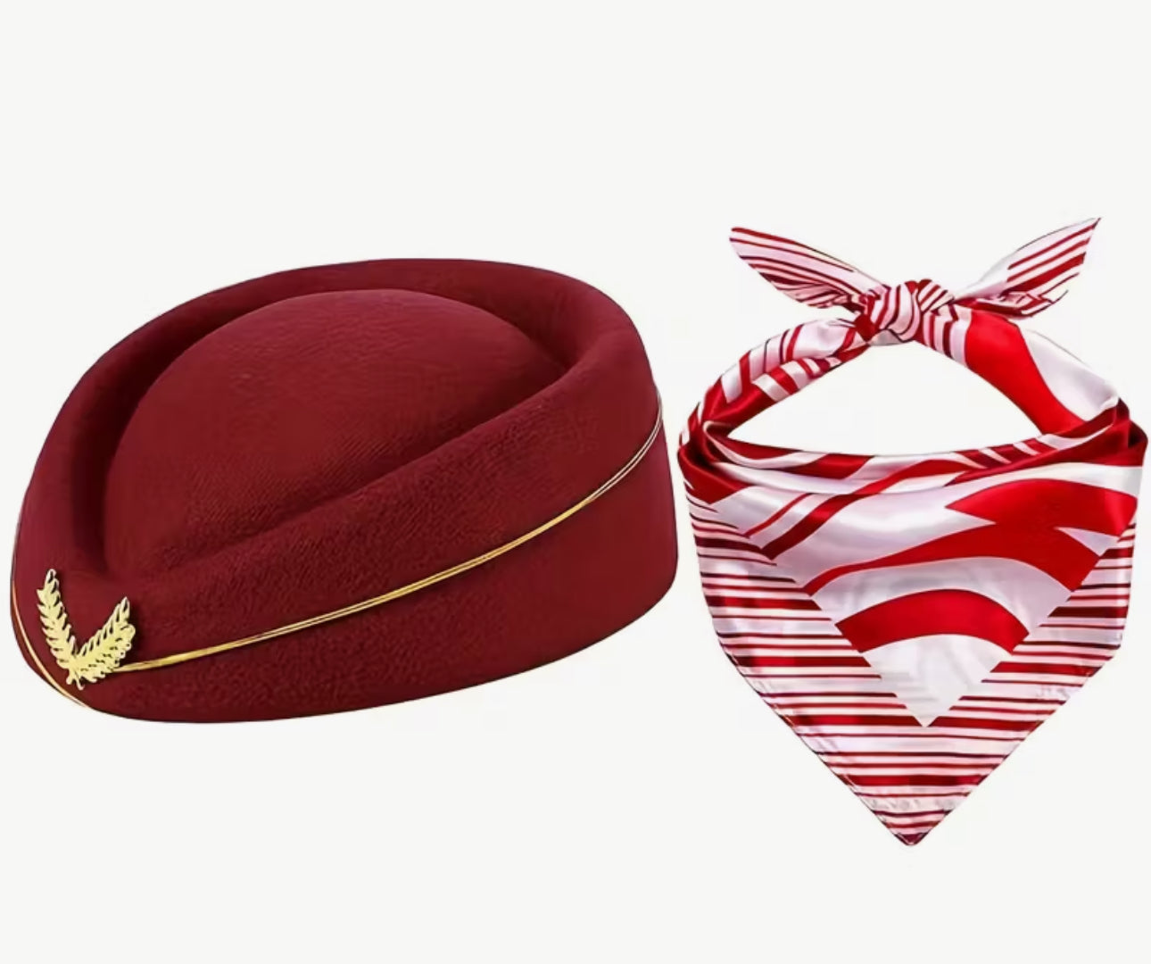 Flight Attendant Hat and Scarf