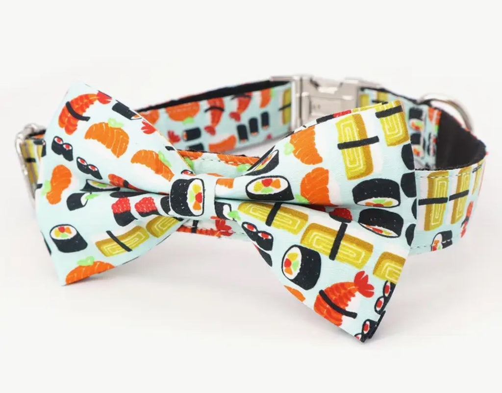 Sushi Dog Collar and Bow Tie