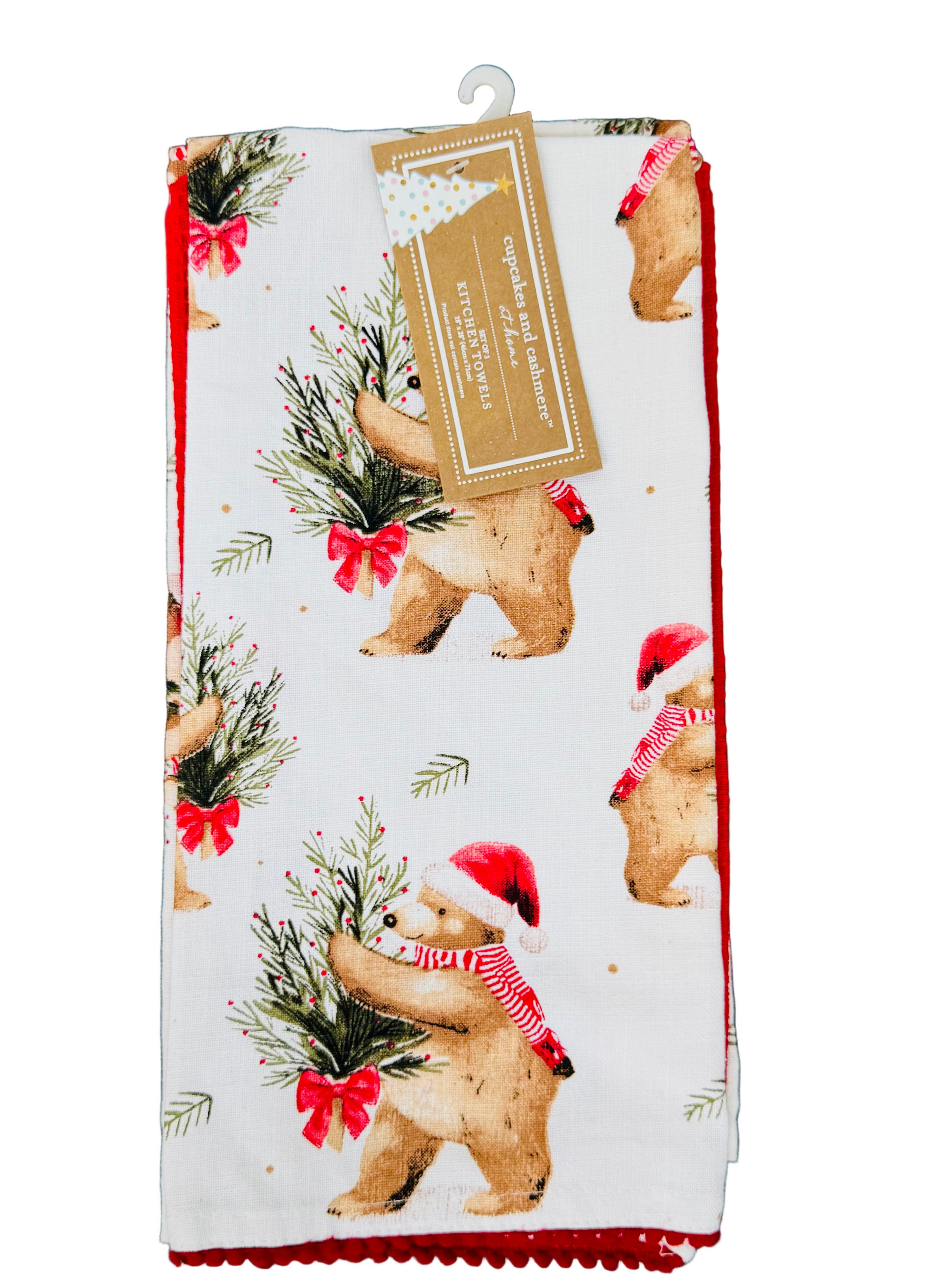 Christmas Bears tea towel set  of 3 (by Cupcakes and Cashmere)