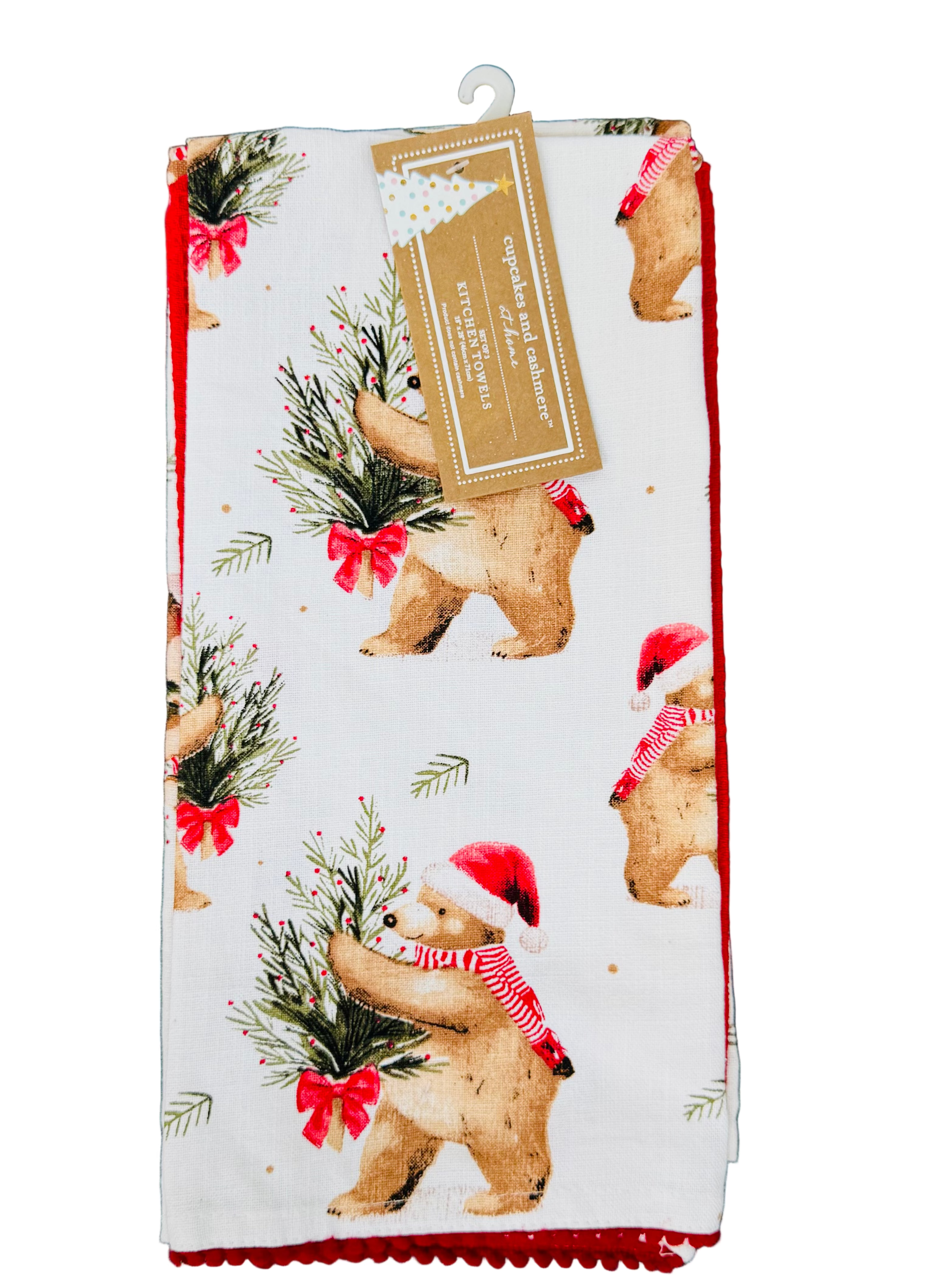 Christmas Bears tea towel set  of 3 (by Cupcakes and Cashmere)