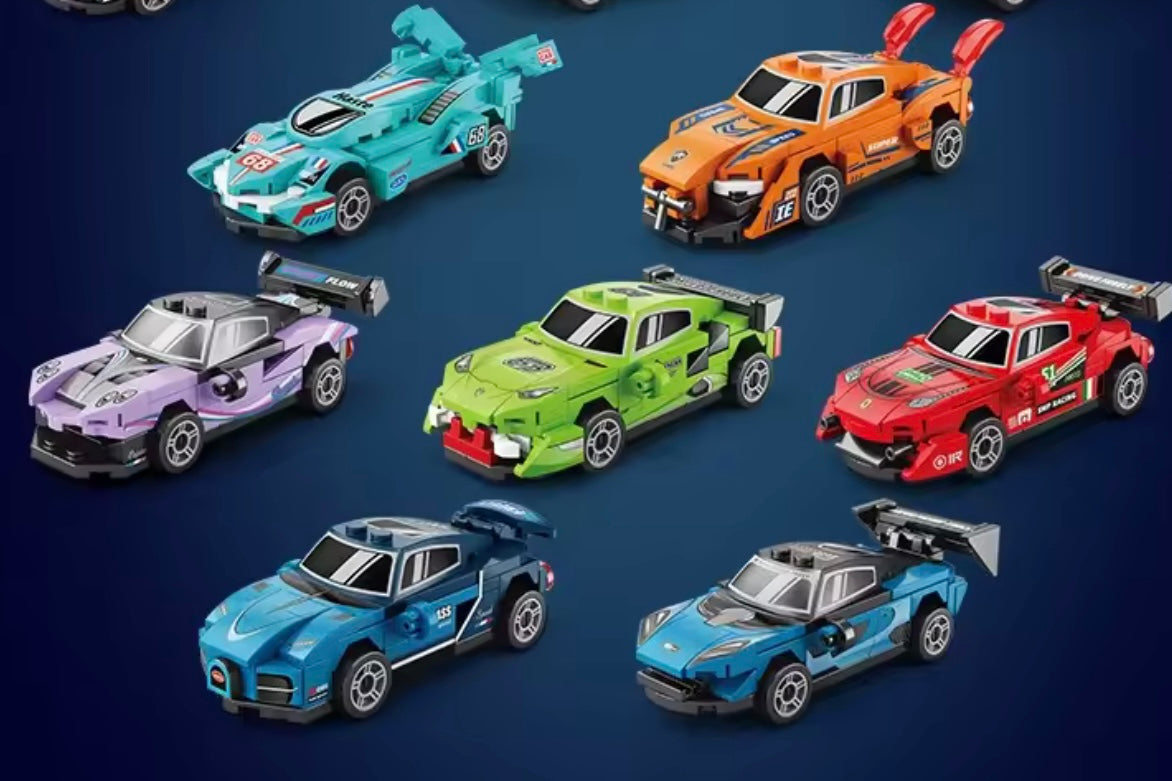 Building blocks pull back car