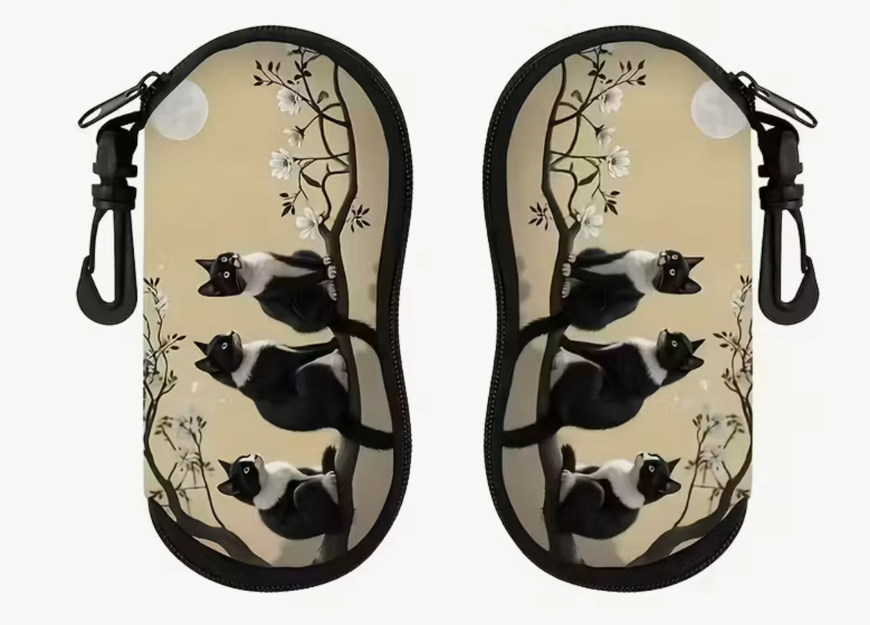 Cats in Moonlight glasses case