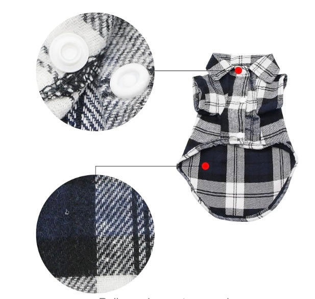 Blue Tartan Shirt for Pets