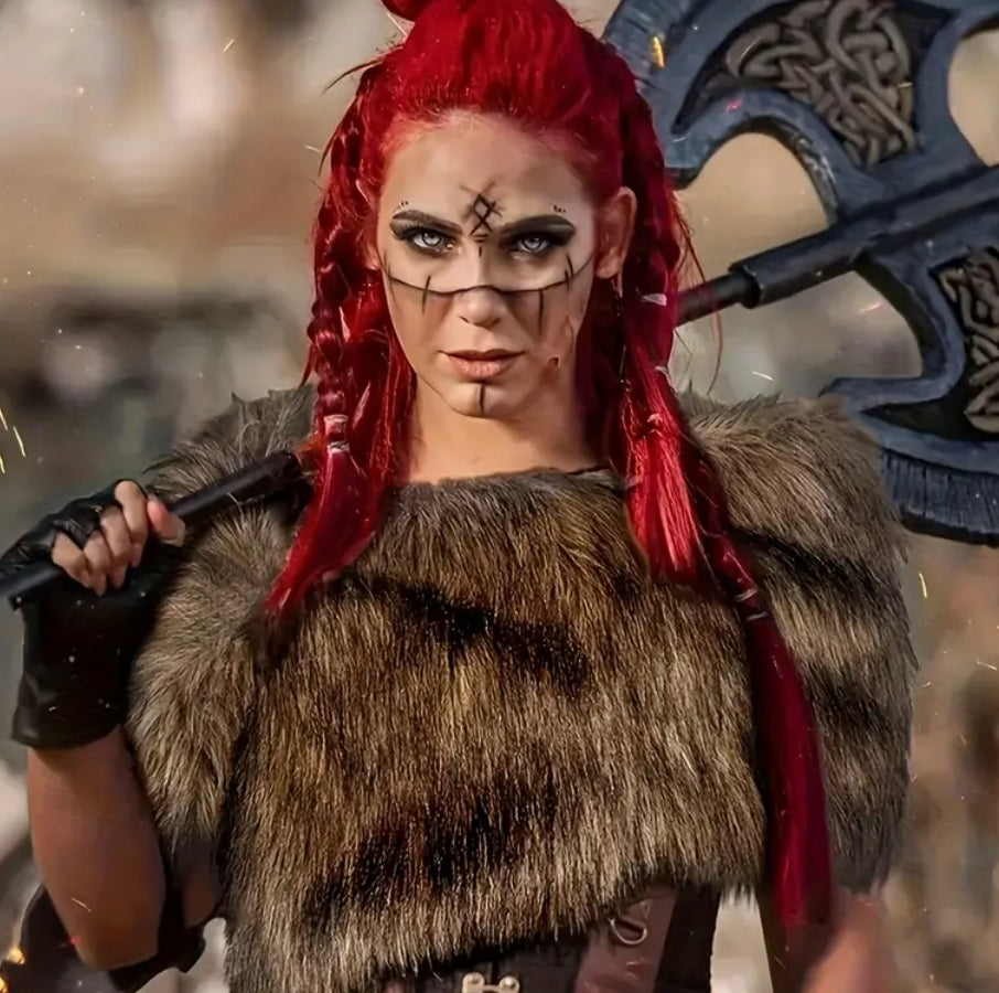 Cape en fourrure marron