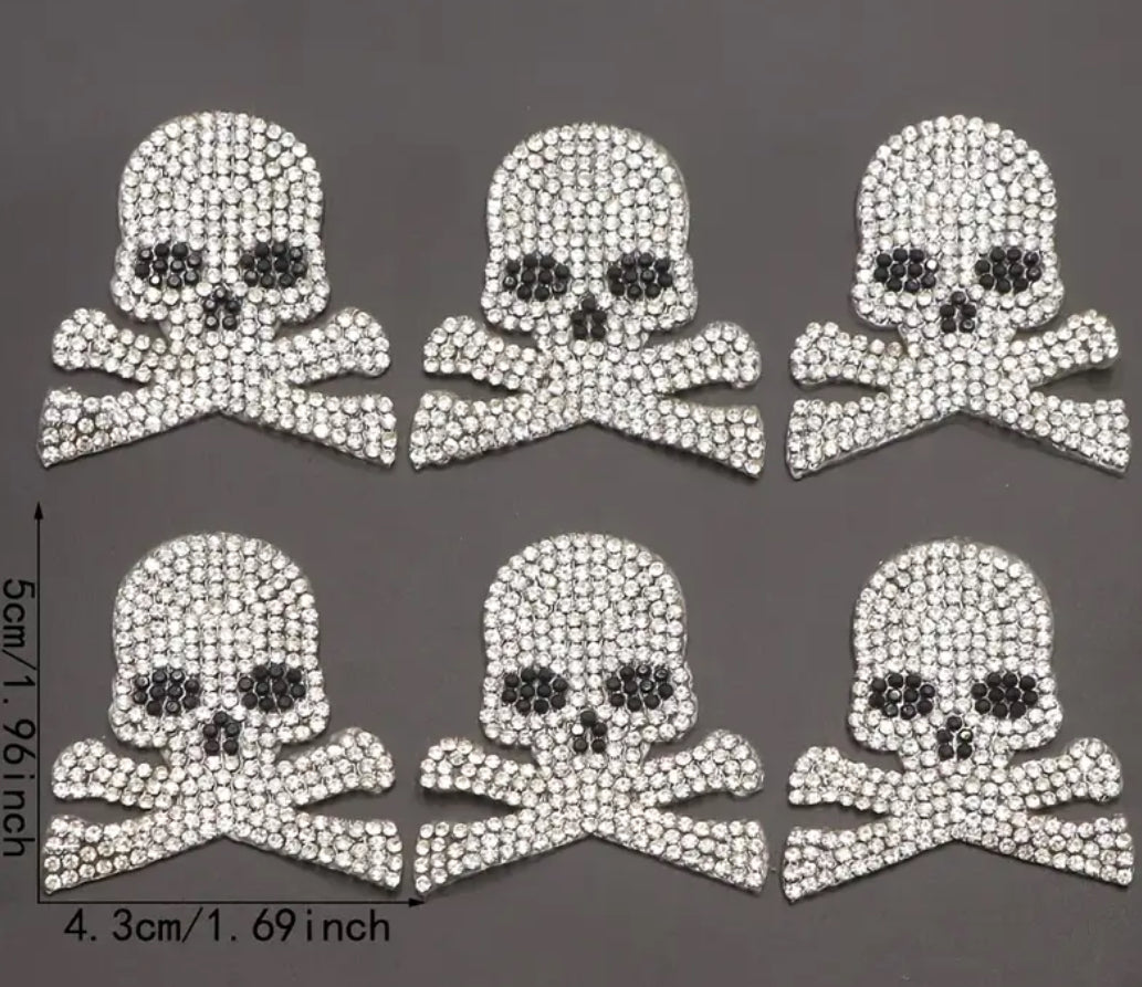 Sparkly skull Iron-On Transfer Patch