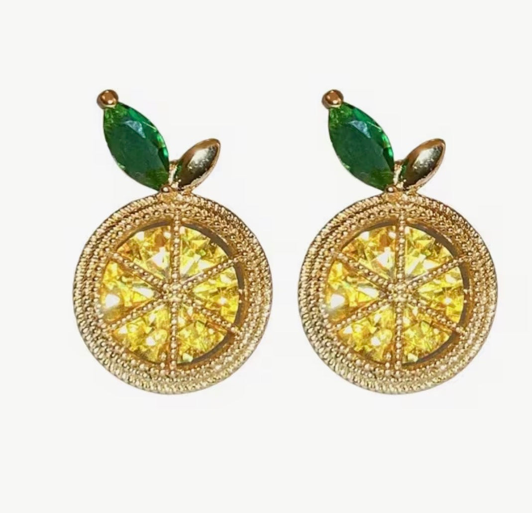 Zirconia Lemon stud earrings