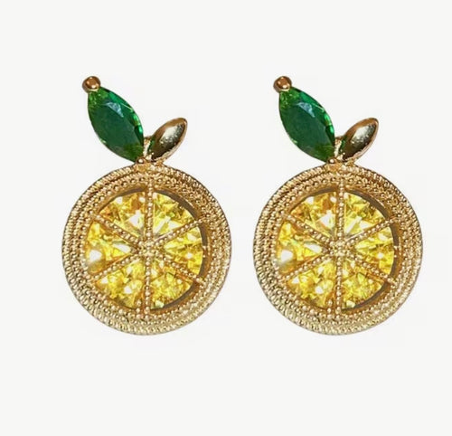 Zirconia Lemon stud earrings
