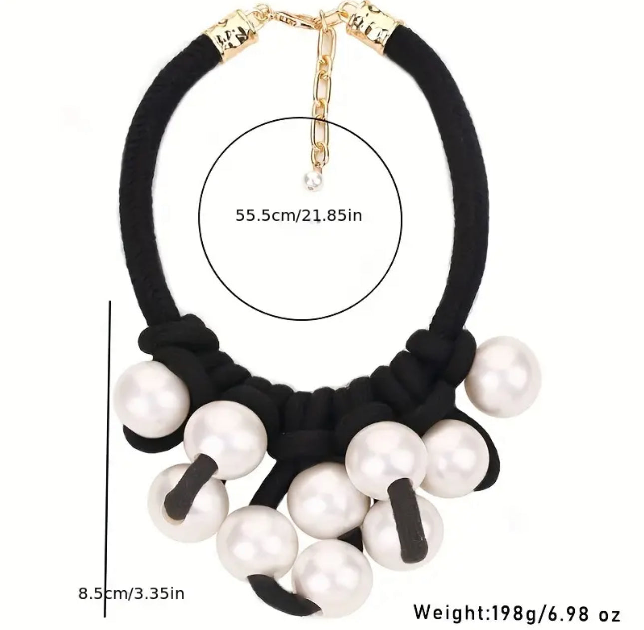 Faux Pearl Modern Necklace