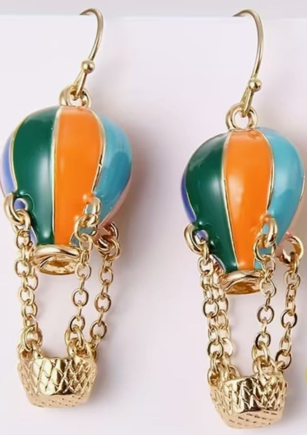 Gold-plated Hot air balloon earrings