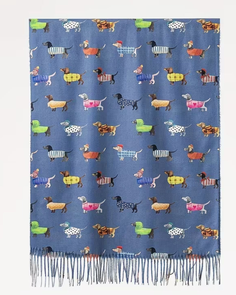 Soft Dachshund Pattern Scarf