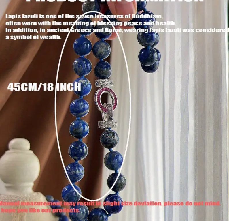 Collier en pierre lapis-lazuli 45cm