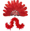 Red Feather Headpiece and Boa