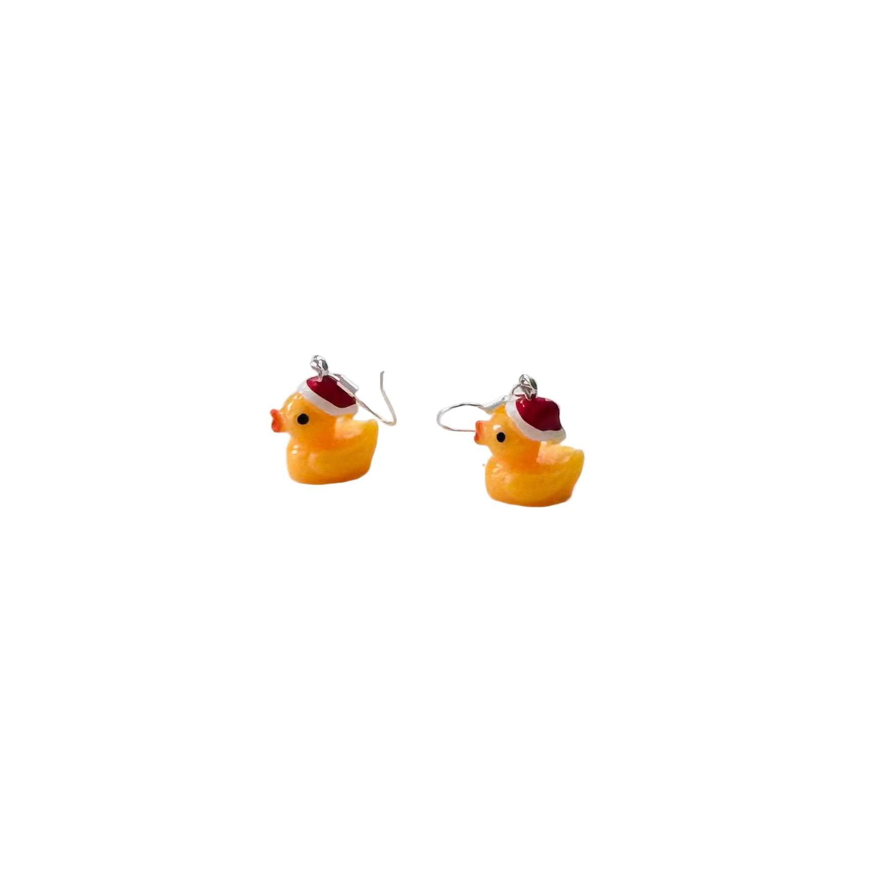 Christmas Yellow duck earrings (hypoallergenic)