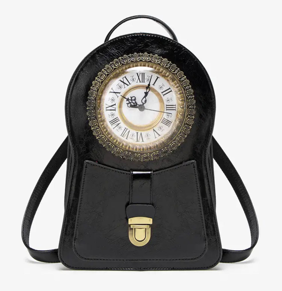 Sac à main horloge noir (fonctionnel)