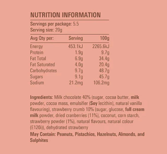 Strawberries and Cream Chocolate (GF)