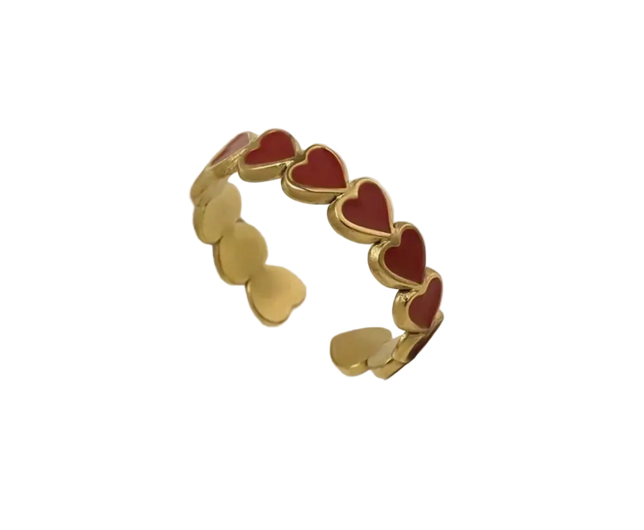 Gold-Plated Red Heart Ring