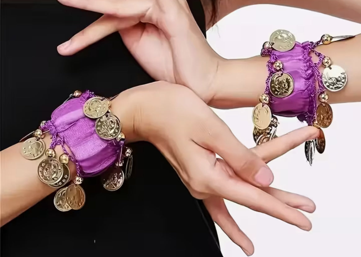 Gold Coin Purple Bracelets