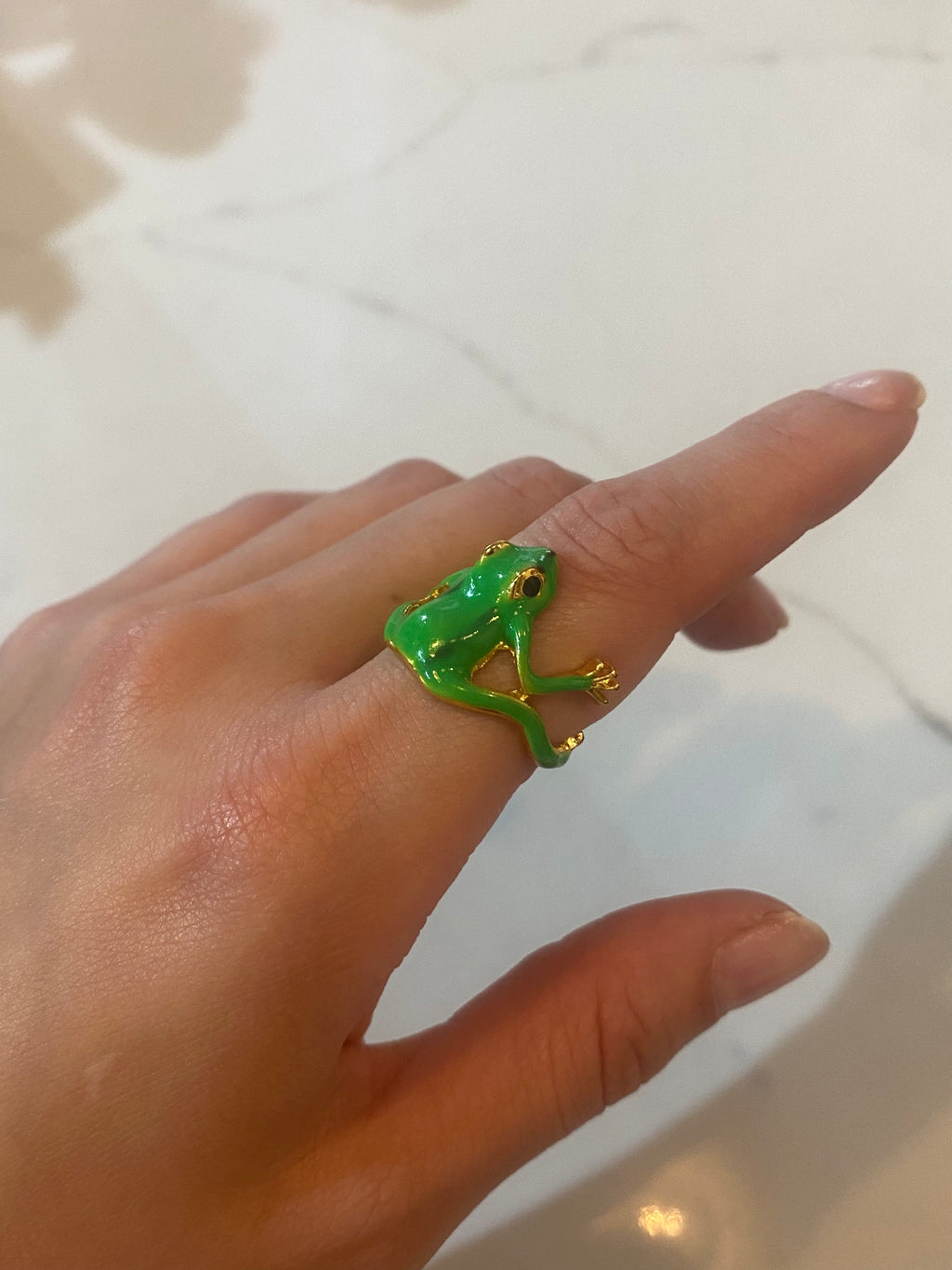 Bague réglable Grenouille Verte