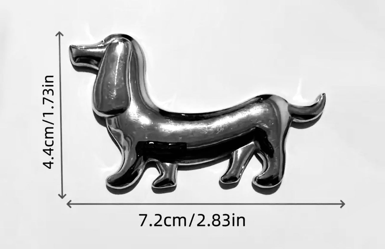 Aimant de réfrigérateur en métal en forme de teckel