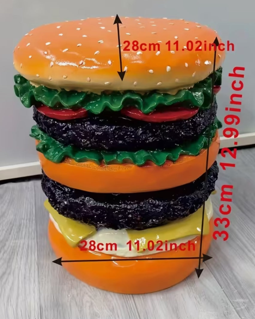 Tabouret ou table d'appoint en résine pour hamburger