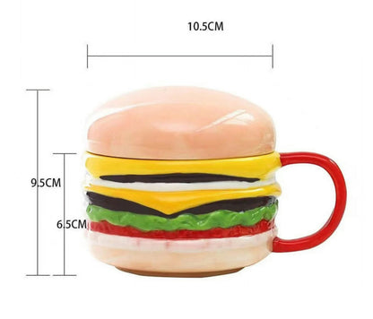 Burger mug and lid