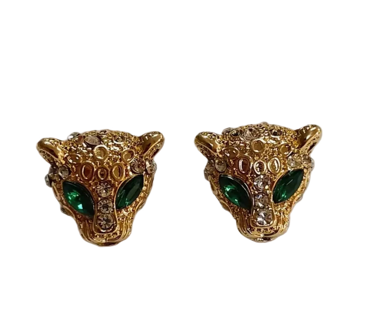 Gold Leopard Stud Earrings