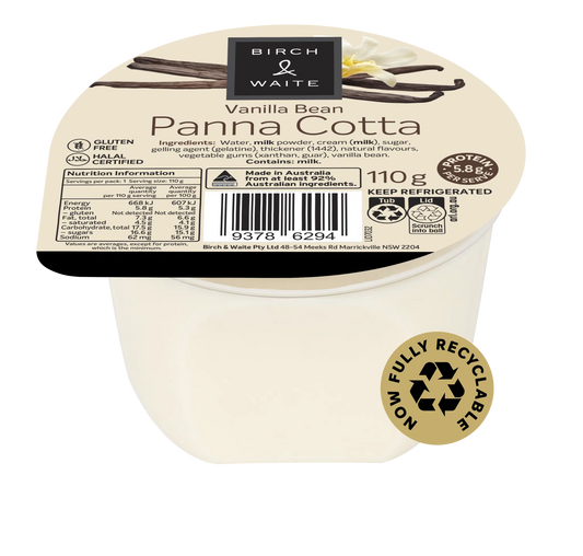 Vanilla Bean Panna Cotta 110g  Gluten-free