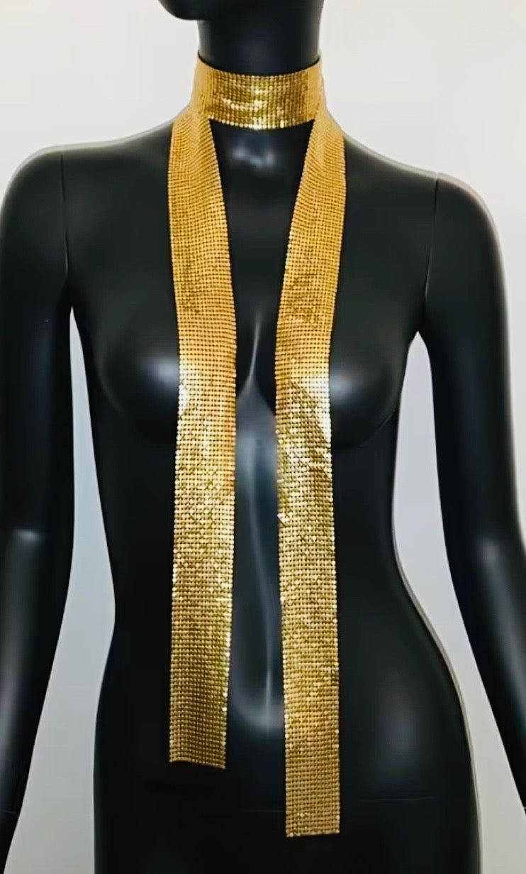 Gold sequin scarf
