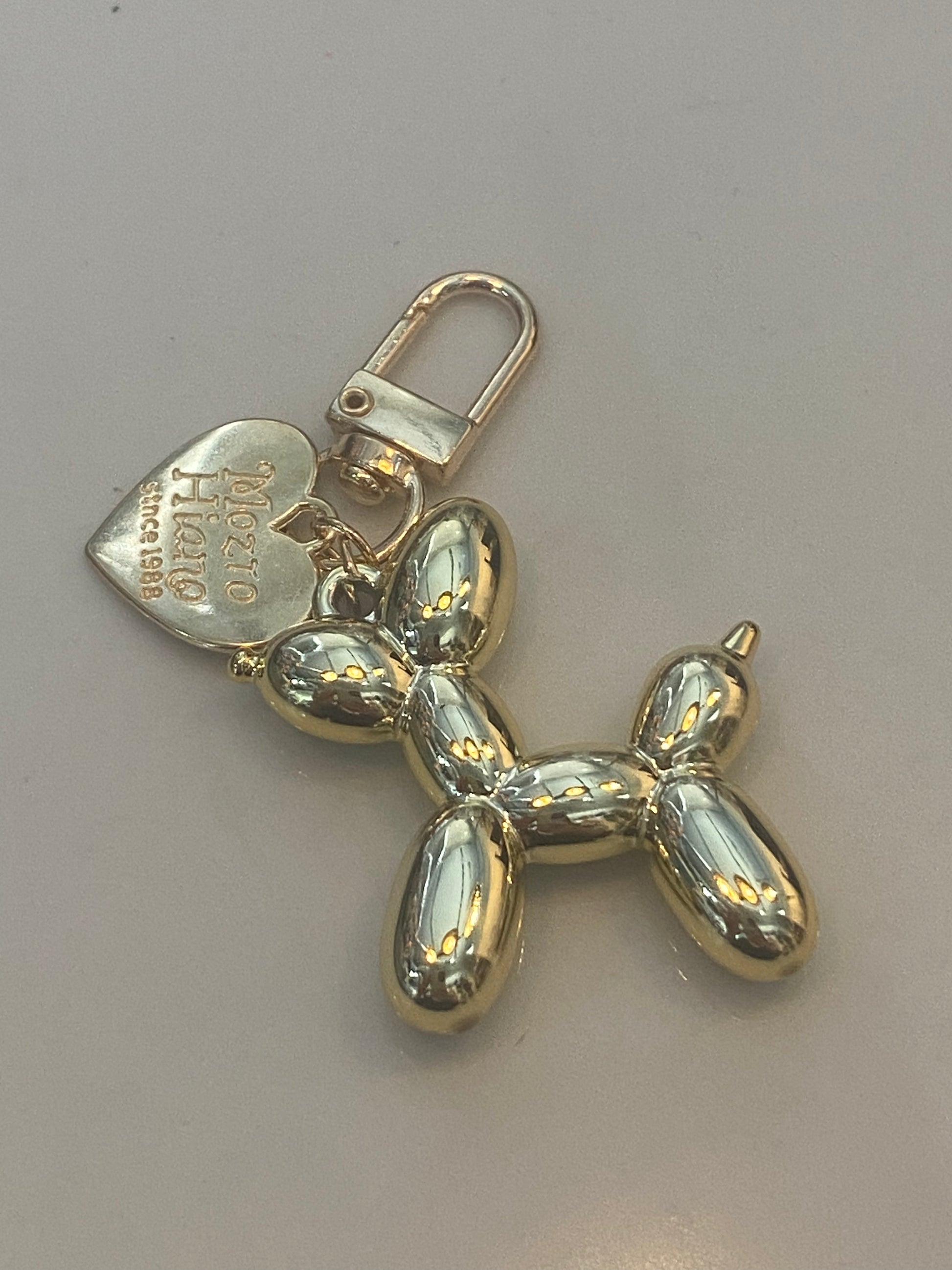 Gold Balloon Dog Keychain