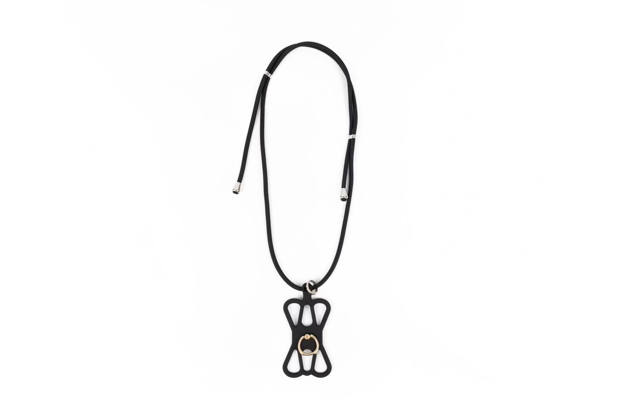 Black Mobile Phone Holder Lanyard (up to 1 metre)