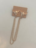 Western Longhorn Bull Chain Lapel Pins