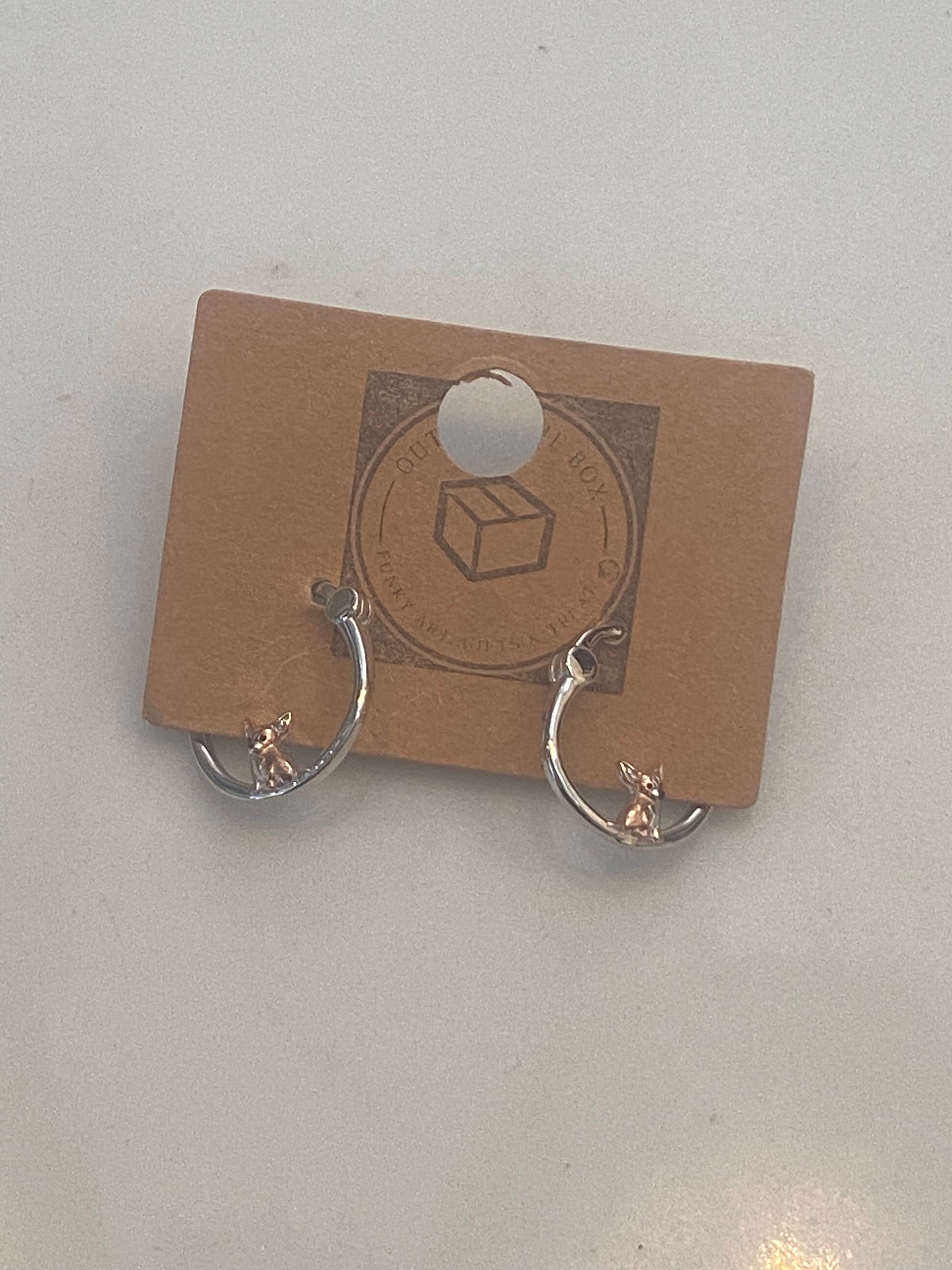 Silver Chihuahua Hoop Earrings