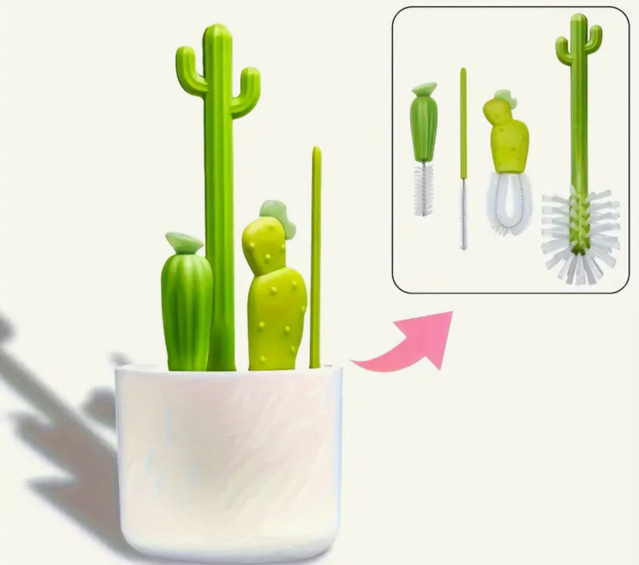 Cactus brushes cleaning set