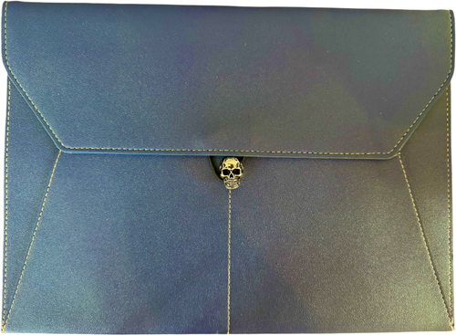Blue Laptop Bag with Skull