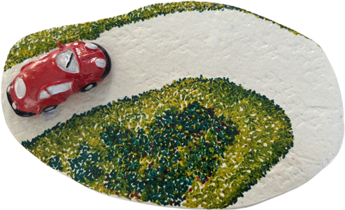 Handmade Ceramic Car Trivet/ Coaster