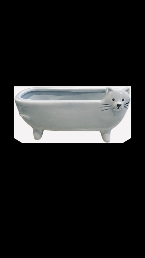 Ceramic Grey Cat Dish