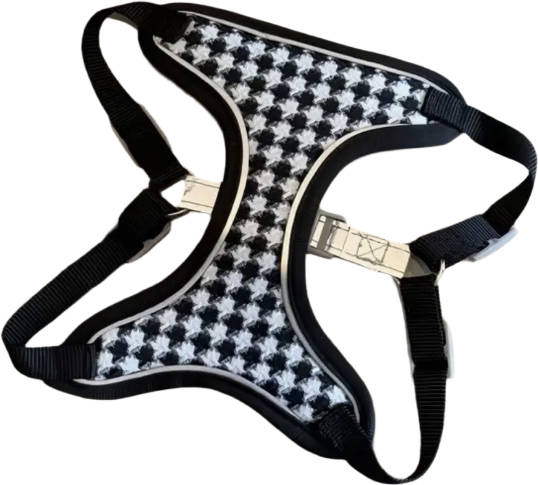 Houndstooth Harness with Leash