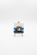 Tabby Cat Mini Canvas Painting - By KAZZ