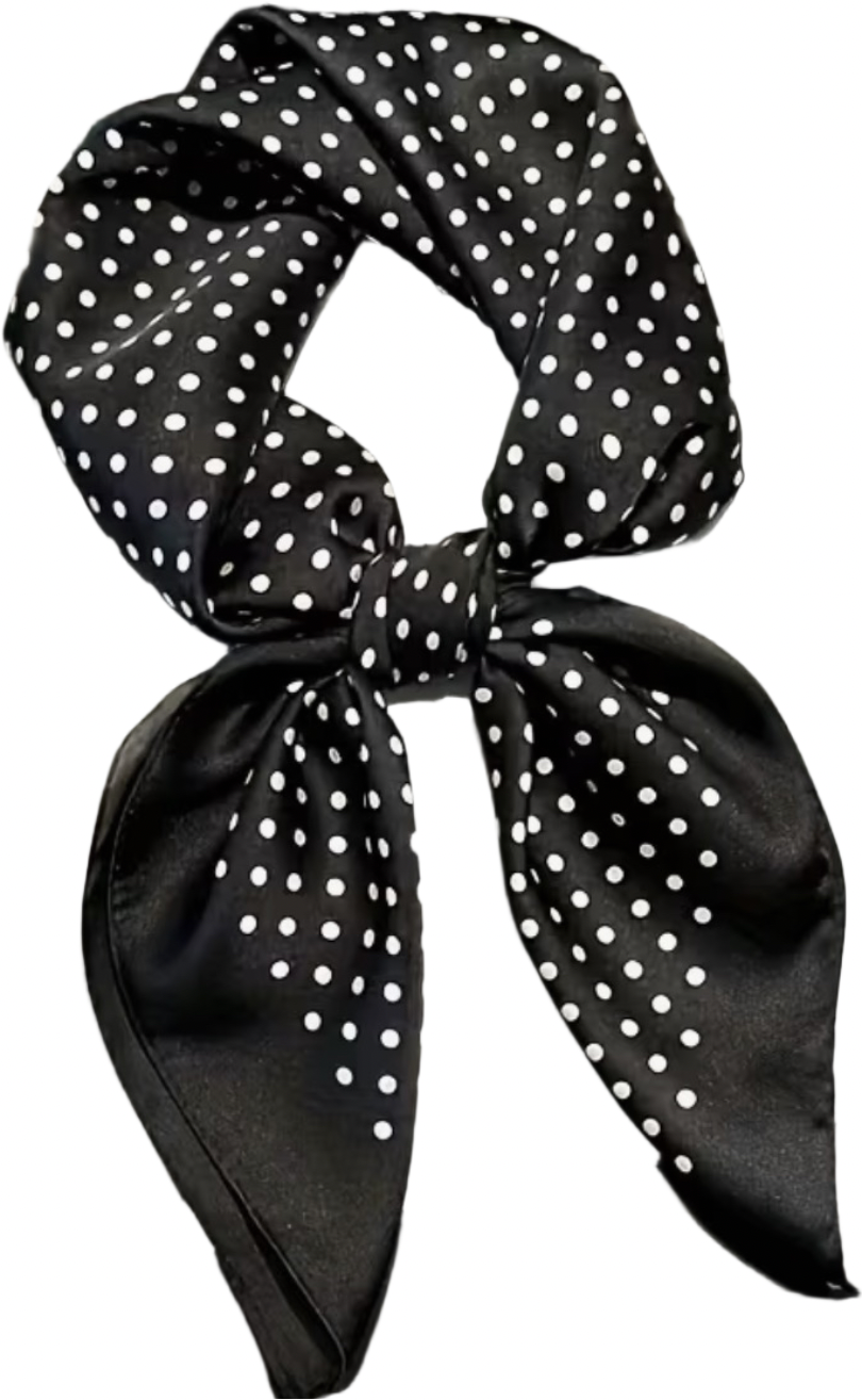Black and White Polka Dot Scarf