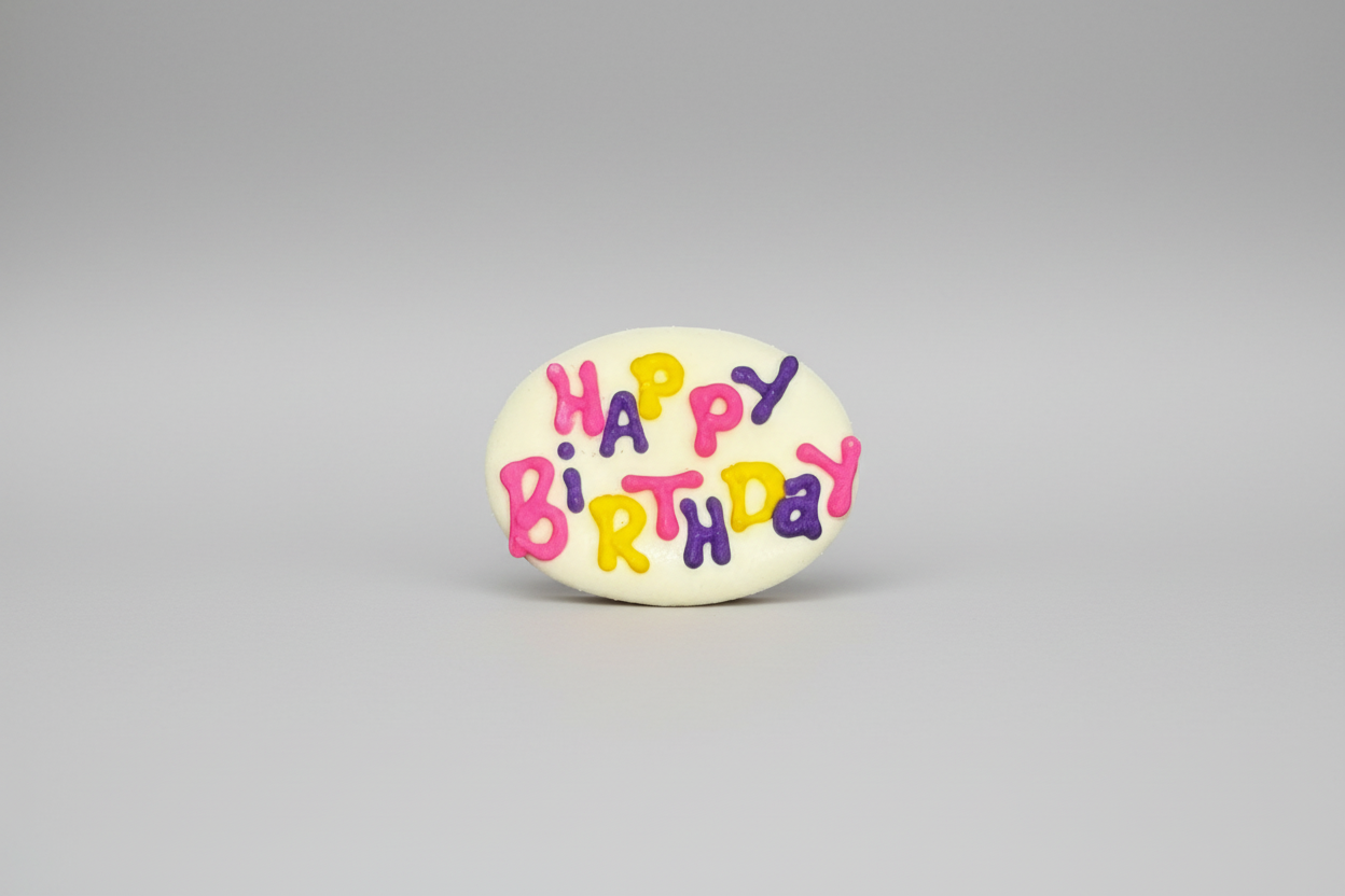 Icing “Happy Birthday” Plaque